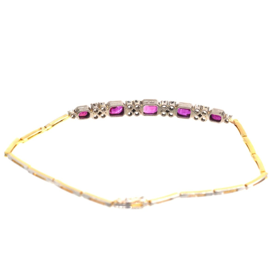 1930s 18ct Gold and Platinum Ruby and Diamond Bracelet | Parkin and Gerrish | Antique & Vintage Jewellery