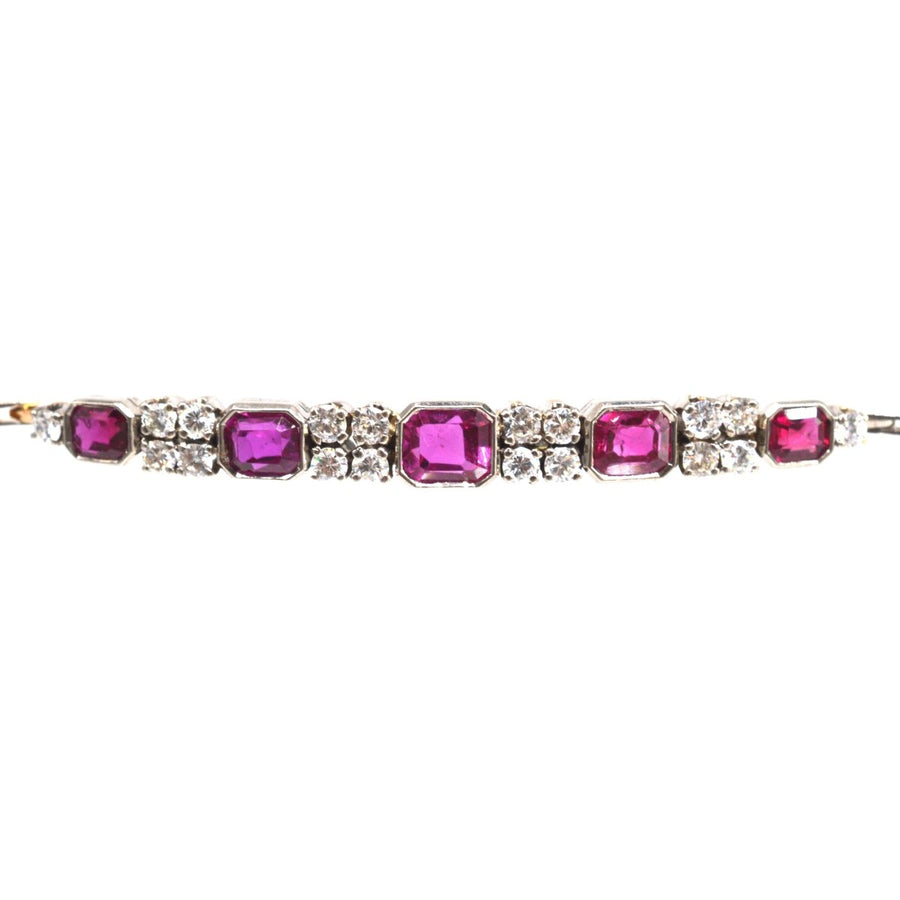 1930s 18ct Gold and Platinum Ruby and Diamond Bracelet | Parkin and Gerrish | Antique & Vintage Jewellery