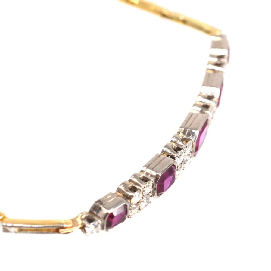 1930s 18ct Gold and Platinum Ruby and Diamond Bracelet | Parkin and Gerrish | Antique & Vintage Jewellery