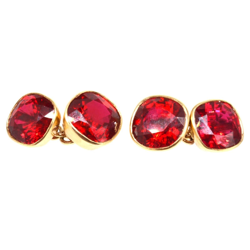 1940s 9ct Gold Red Paste Cufflinks
