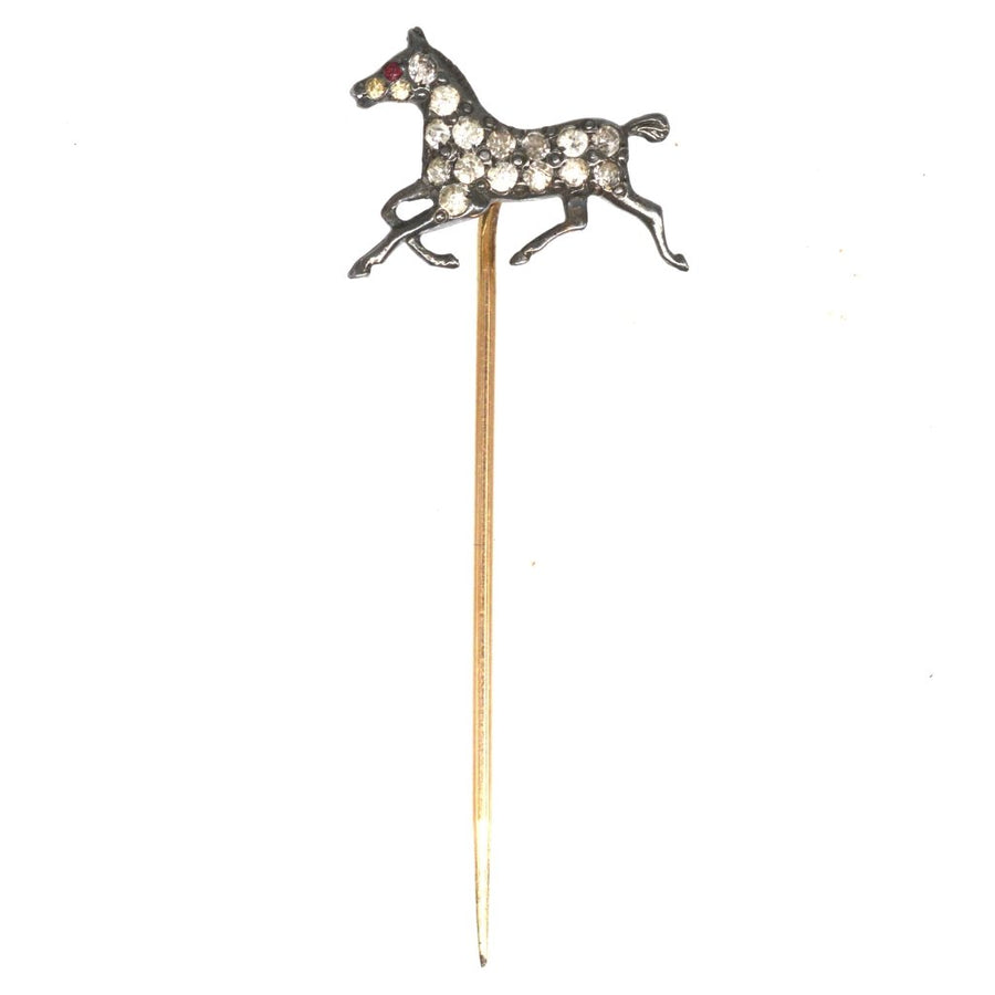 1950s Silver Paste Horse Tie Pin | Parkin and Gerrish (UK)