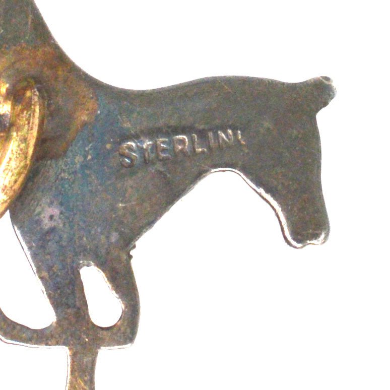 1950s Silver Paste Horse Tie Pin | Parkin and Gerrish (UK)