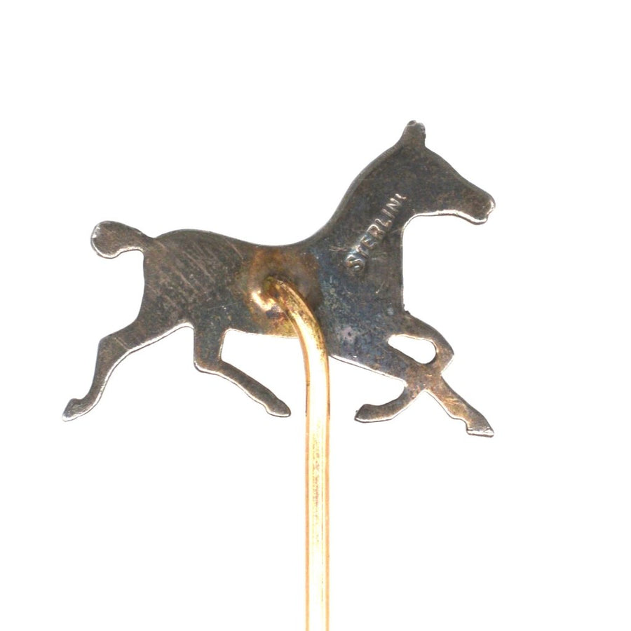 1950s Silver Paste Horse Tie Pin | Parkin and Gerrish (UK)