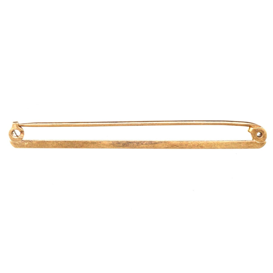 1960 9ct Gold Plain Flat Bar Brooch | Parkin and Gerrish | Antique & Vintage Jewellery