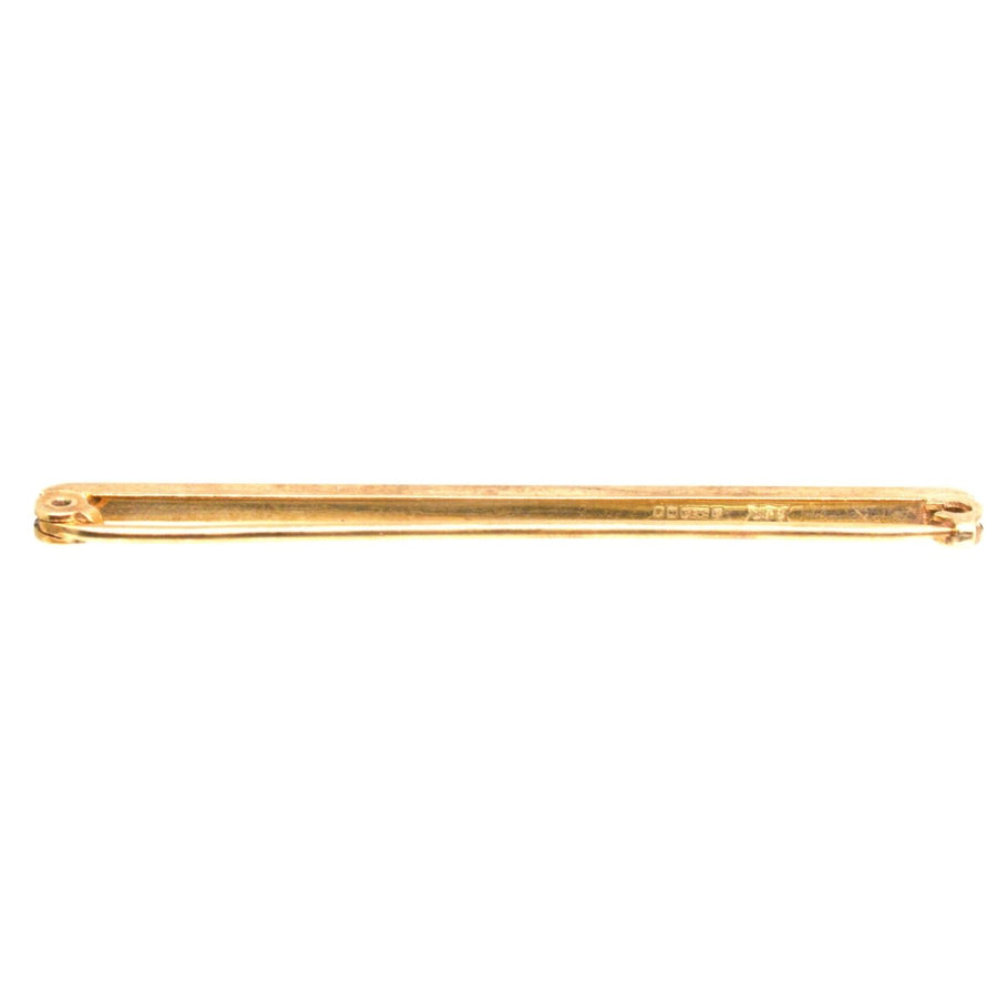 1960 9ct Gold Plain Flat Bar Brooch | Parkin and Gerrish | Antique & Vintage Jewellery