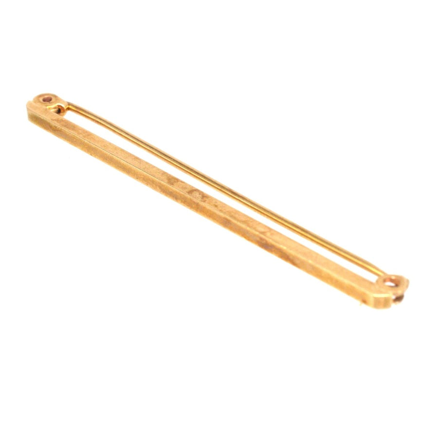 1960 9ct Gold Plain Flat Bar Brooch | Parkin and Gerrish | Antique & Vintage Jewellery