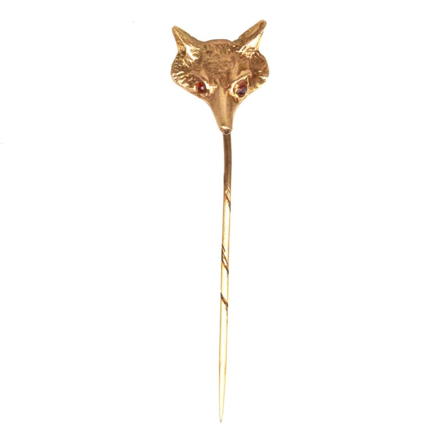 1960s 9ct Gold Tie Pin of a Fox | Parkin and Gerrish | Antique & Vintage Jewellery