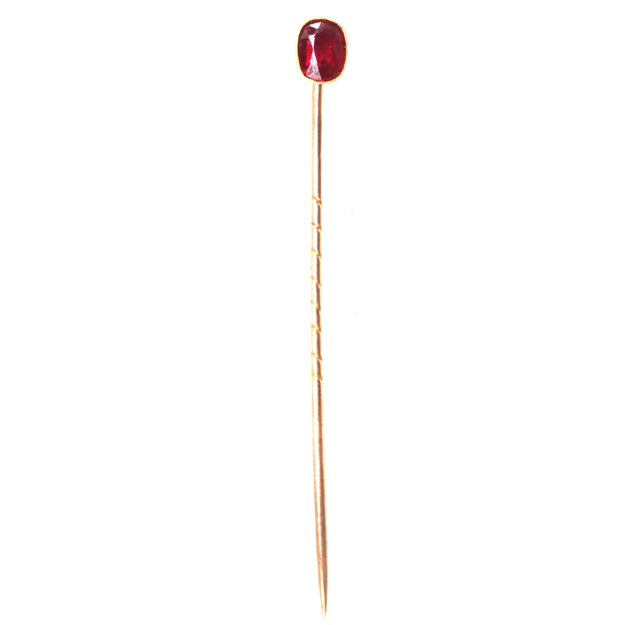 Edwardian 18ct Gold Ruby Tie Pin