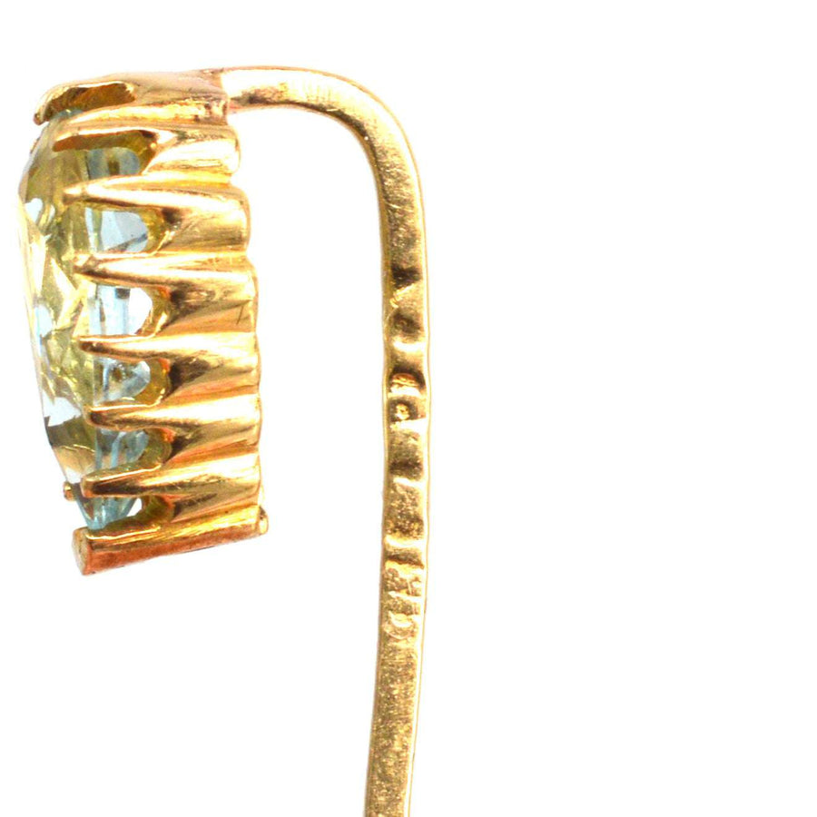 Edwardian 18ct Gold Aquamarine Tie Pin