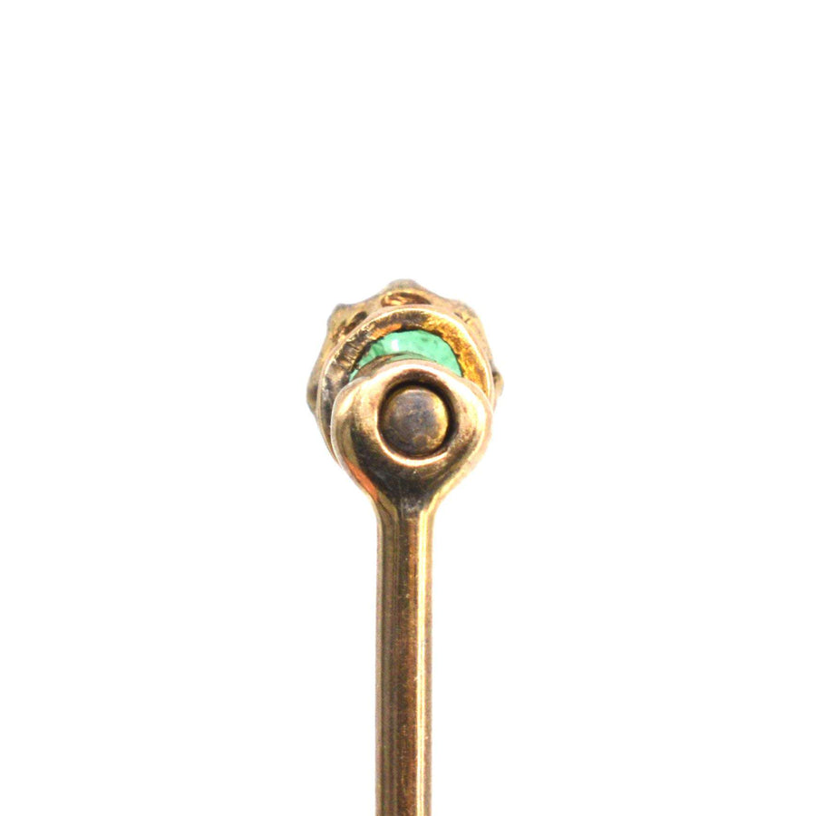 Victorian 15ct Gold Single Emerald Tie Pin