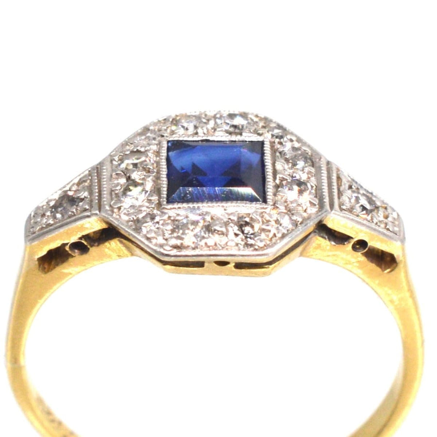 Art Deco 18ct and Platinum, Sapphire and Diamond Ring | Parkin and Gerrish | Antique & Vintage Jewellery