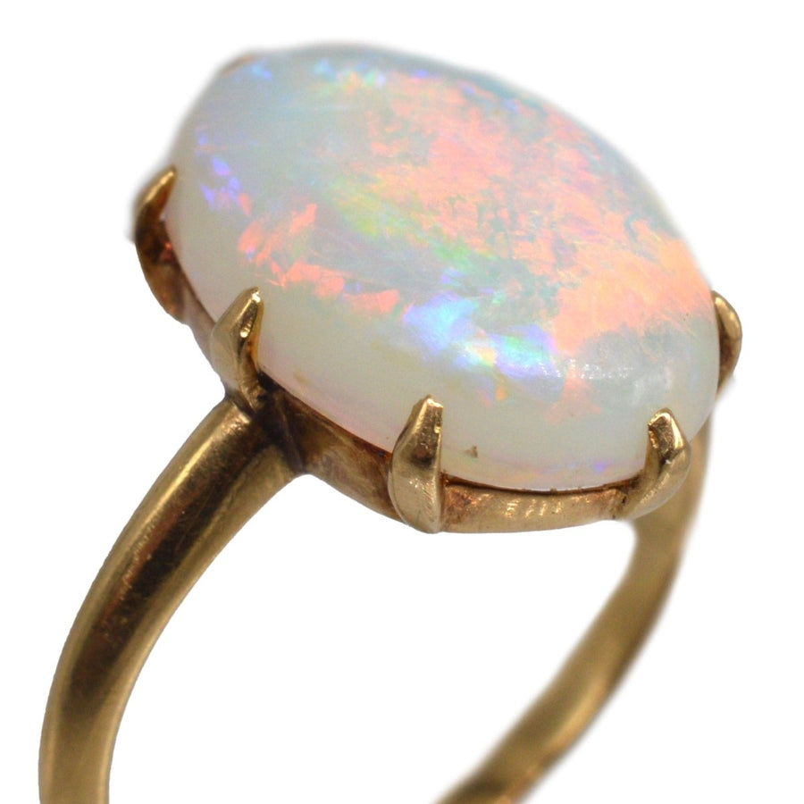 Art Deco 18ct Gold Opal Ring | Parkin and Gerrish | Antique & Vintage Jewellery