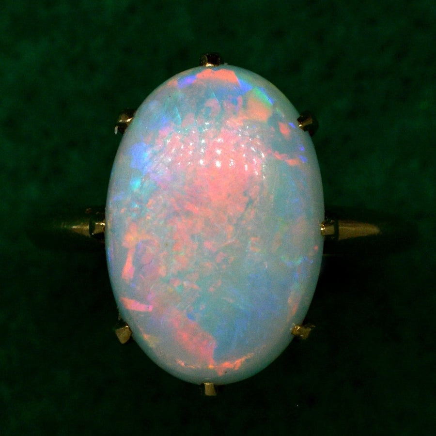 Art Deco 18ct Gold Opal Ring | Parkin and Gerrish | Antique & Vintage Jewellery