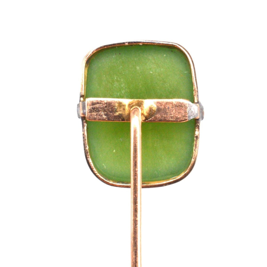 Art Deco 9ct Gold and Nephrite Jade Tie Pin | Parkin and Gerrish | Antique & Vintage Jewellery