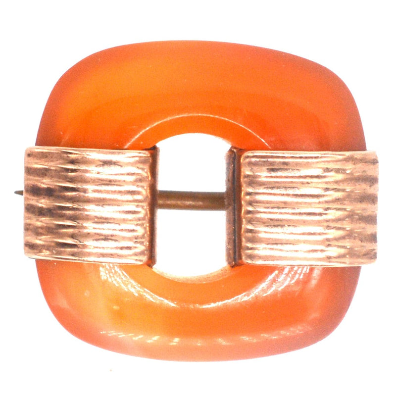 Art Deco 9ct Gold Carnelian Agate Brooch