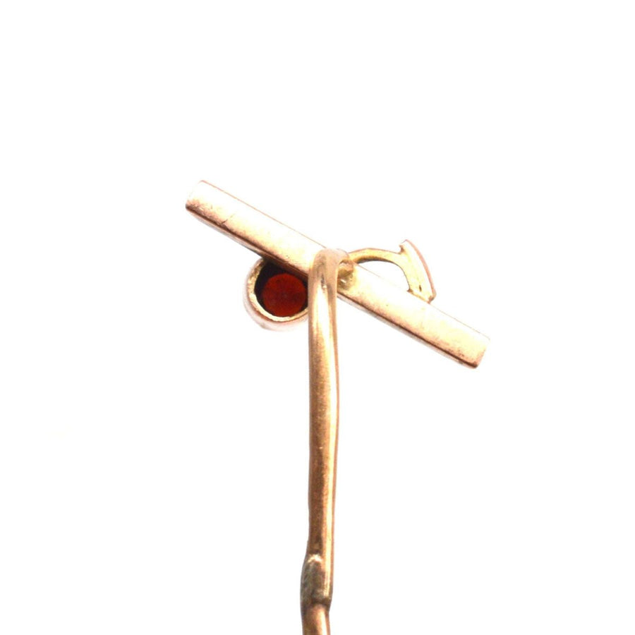 Art Deco 9ct Gold Garnet Tie Pin | Parkin and Gerrish | Antique & Vintage Jewellery
