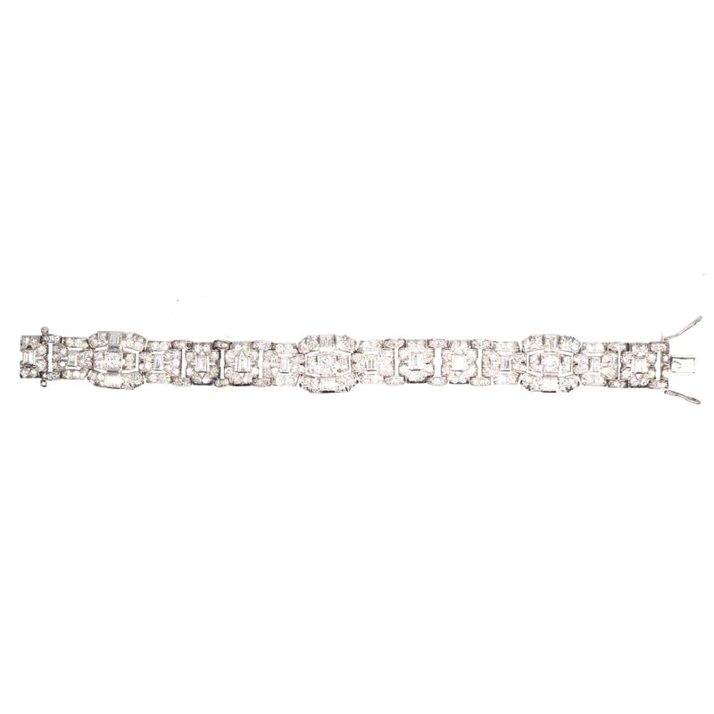 Art Deco Platinum 10 Carat Diamond Bracelet