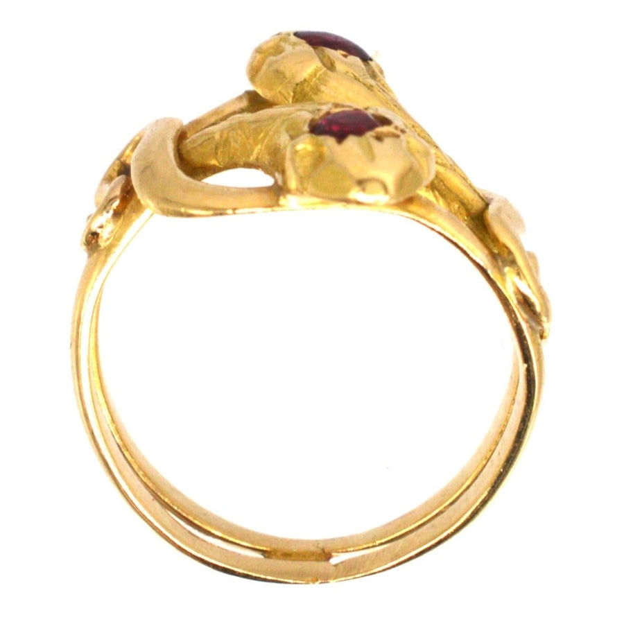 Belle Epoque Antique French 18ct Gold Double Snake Ring | Parkin and Gerrish | Antique & Vintage Jewellery