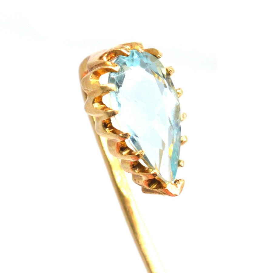 Edwardian 18ct Gold Aquamarine Tie Pin | Parkin and Gerrish | Antique & Vintage Jewellery