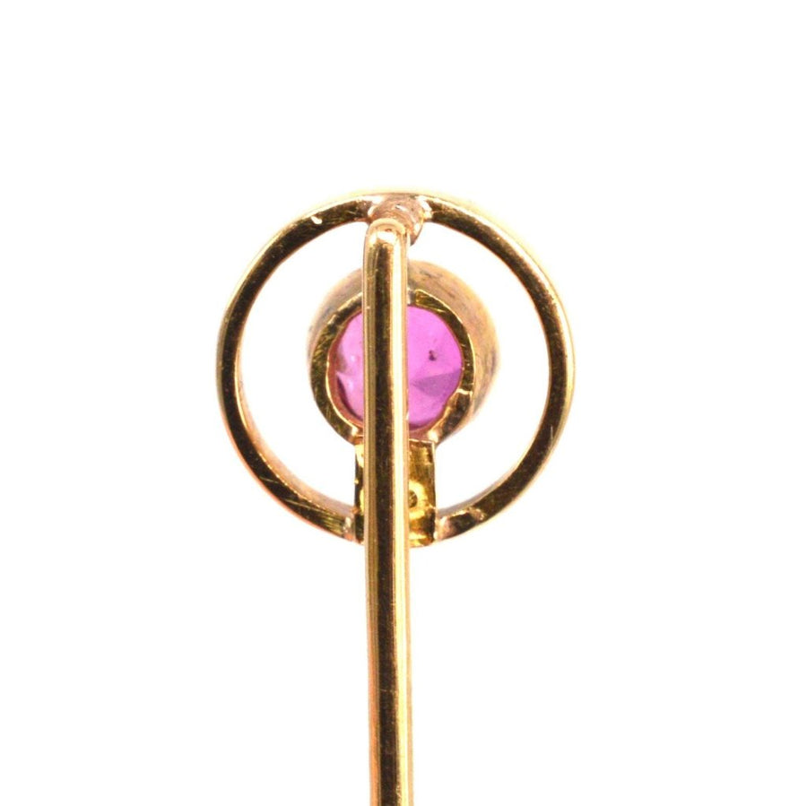 Edwardian 18ct Gold Ruby Tie Pin | Parkin and Gerrish (UK)
