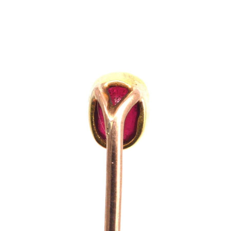 Edwardian 18ct Gold Ruby Tie Pin | Parkin and Gerrish | Antique & Vintage Jewellery