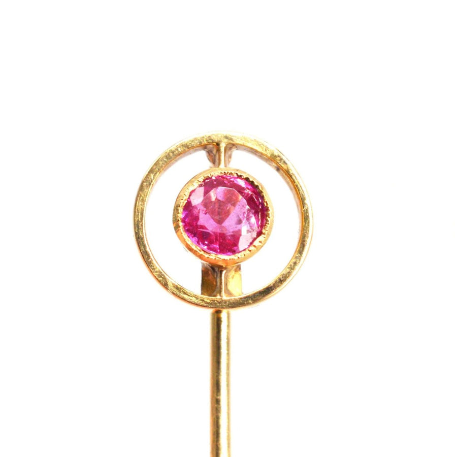 Edwardian 18ct Gold Ruby Tie Pin | Parkin and Gerrish | Antique & Vintage Jewellery