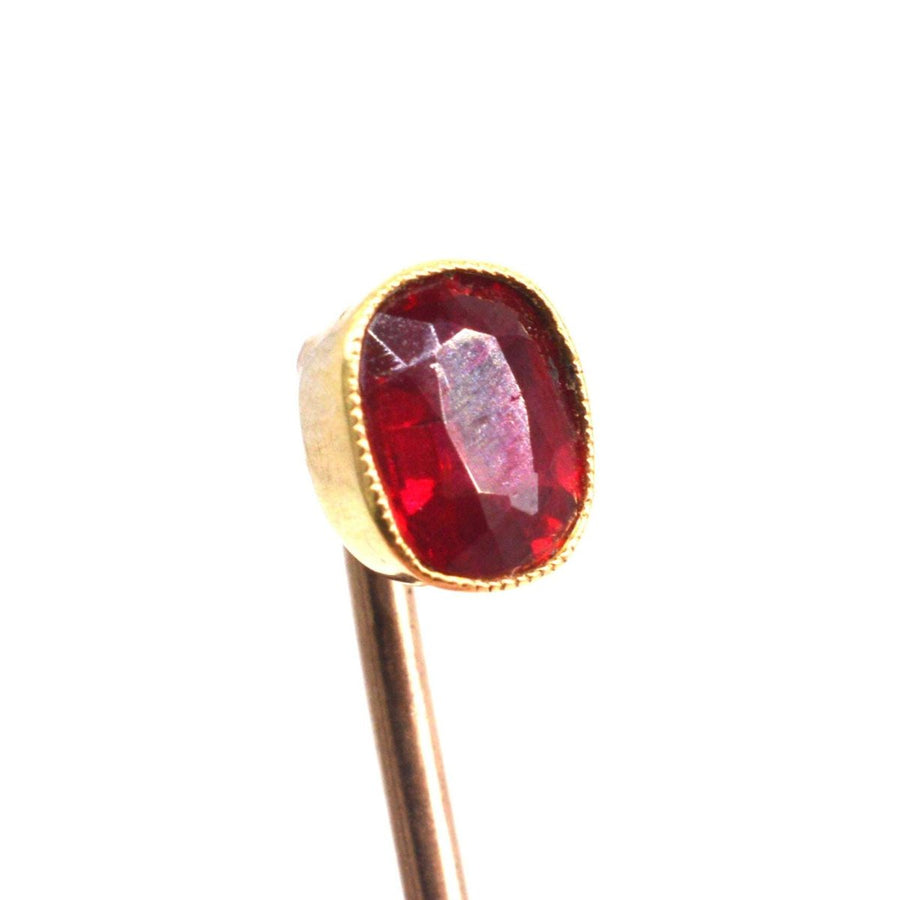 Edwardian 18ct Gold Ruby Tie Pin | Parkin and Gerrish | Antique & Vintage Jewellery