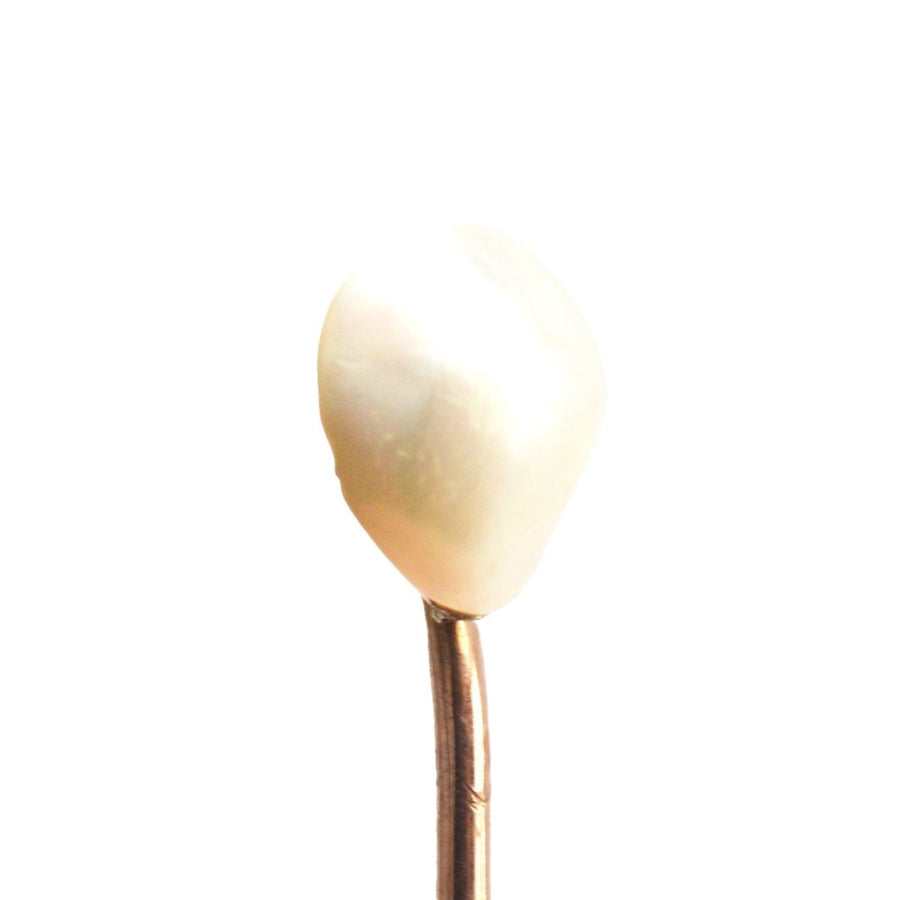 Edwardian 9ct Gold Blister Pearl Tie Pin | Parkin and Gerrish | Antique & Vintage Jewellery
