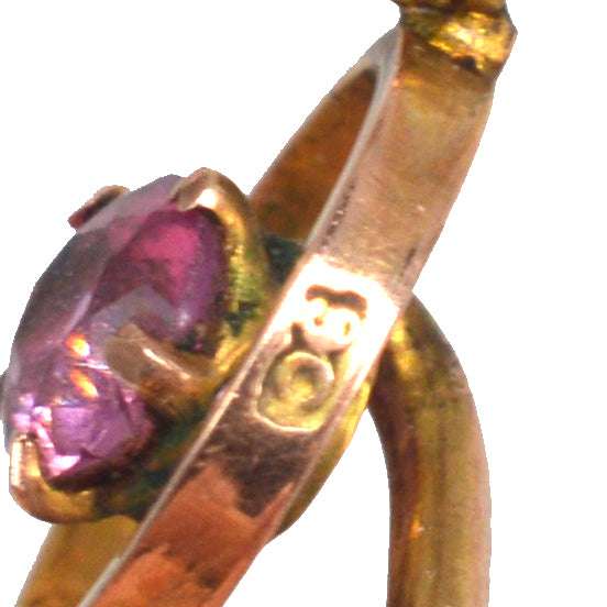Edwardian 9ct Gold Pink Sapphire and Paste Tie Pin | Parkin and Gerrish | Antique & Vintage Jewellery