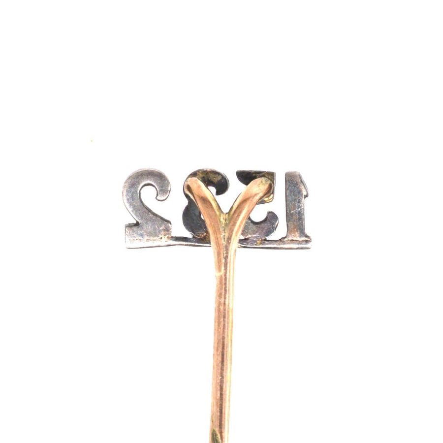 Edwardian Silver and Enamel '1532' Tie Pin | Parkin and Gerrish | Antique & Vintage Jewellery