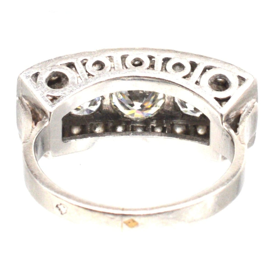 French Art Deco Platinum and Diamond Ring | Parkin and Gerrish | Antique & Vintage Jewellery