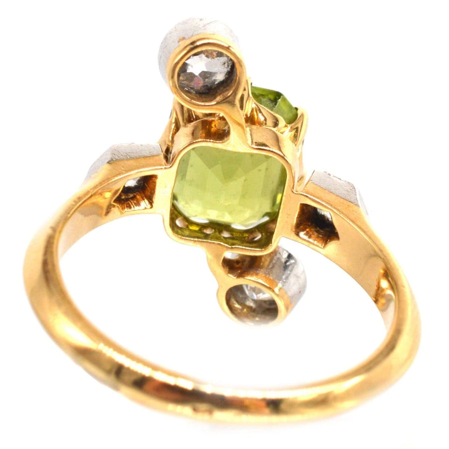 French Belle Epoque Peridot and Diamond Ring | Parkin and Gerrish | Antique & Vintage Jewellery