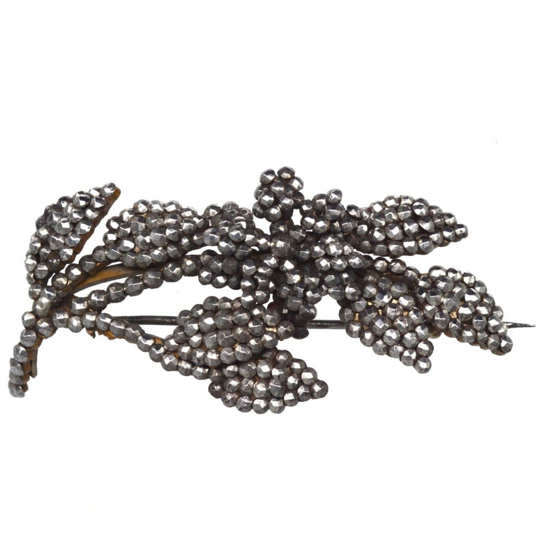 Georgian Cut Steel Floral Brooch