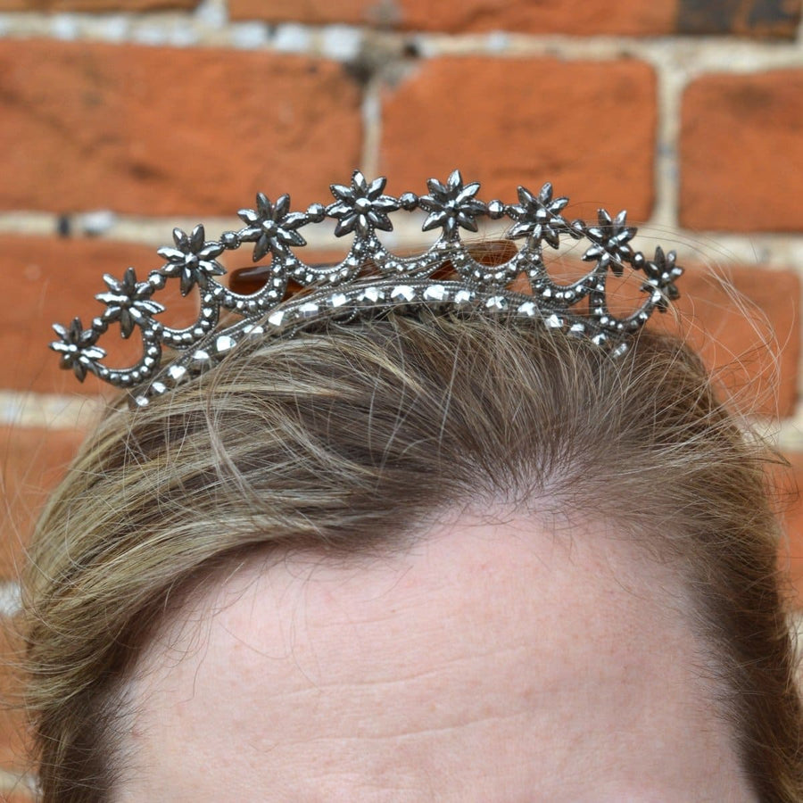 Regency Cut Steel Tiara with Stars and Tortoiseshell Comb | Parkin and Gerrish | Antique & Vintage Jewellery