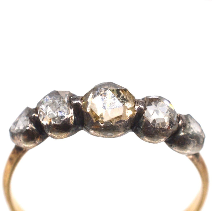 Regency Silver and Gold Five Stone Rose Diamond Ring | Parkin and Gerrish | Antique & Vintage Jewellery