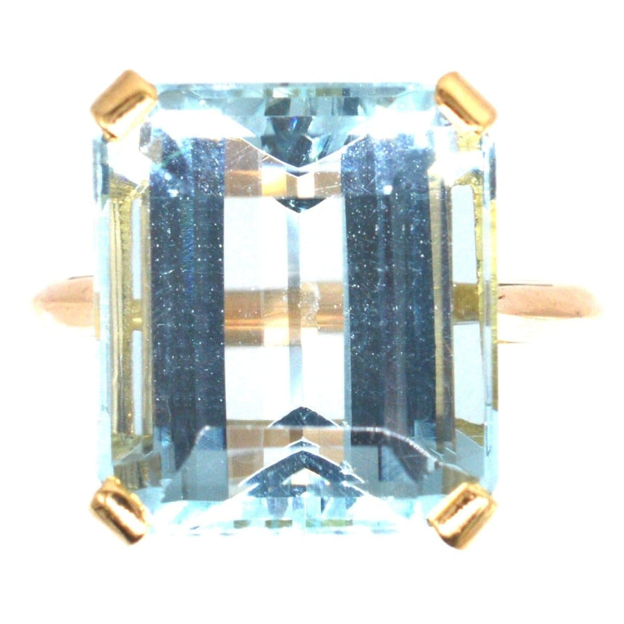 Retro 18ct Gold Aquamarine Ring | Parkin and Gerrish | Antique & Vintage Jewellery