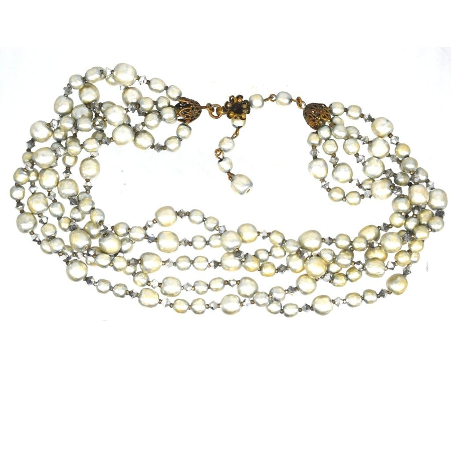 Signed Miriam Haskell Five - Strand Faux Pearl Necklace | Parkin and Gerrish (UK)