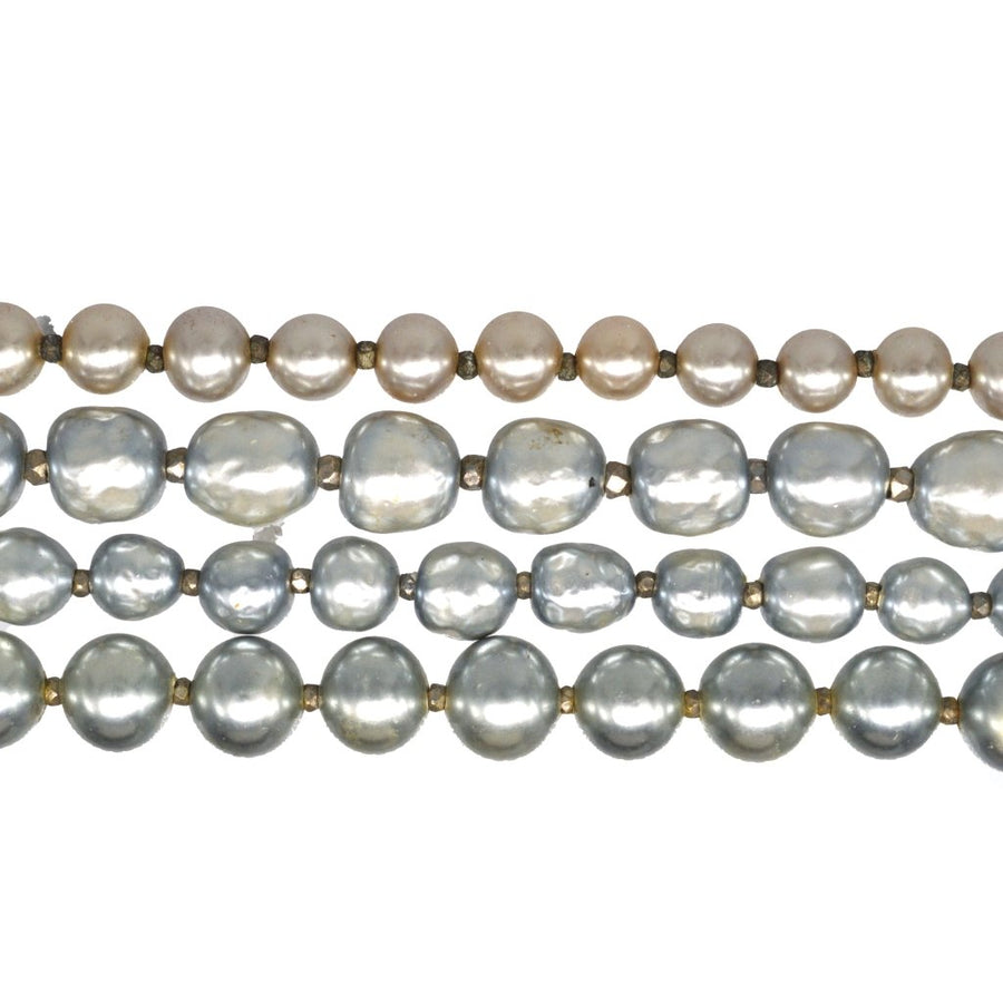 Signed Miriam Haskell Multi - Strand Faux Pearl Necklace | Parkin and Gerrish (UK)