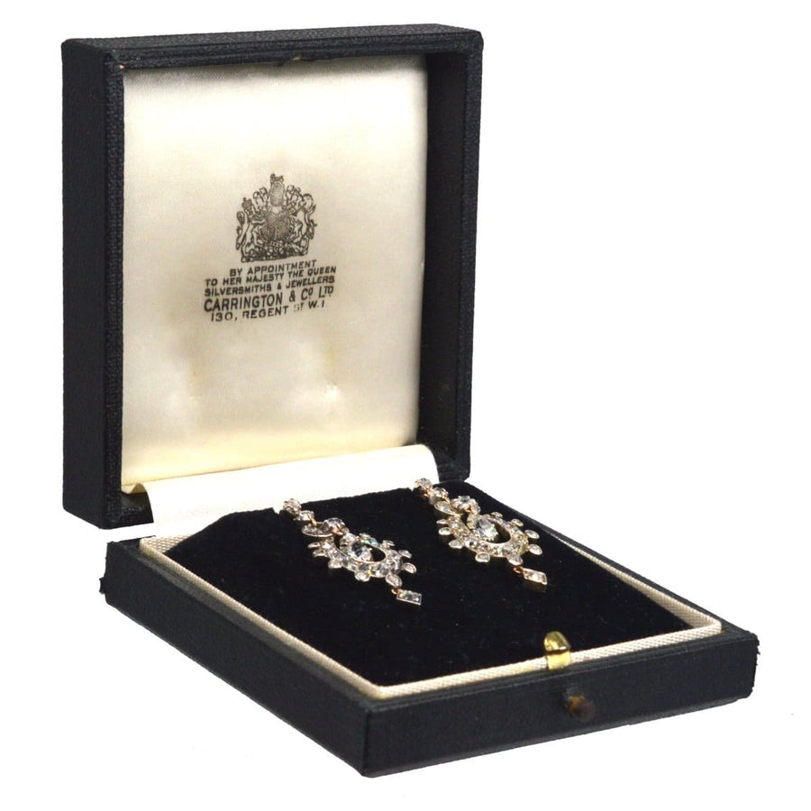 Victorian 15ct Gold and Silver Diamond Drop Earrings | Parkin and Gerrish (UK)