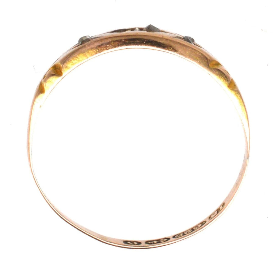 Victorian 15ct Gold Band Ring with Rose Cut Diamonds | Parkin and Gerrish (UK)