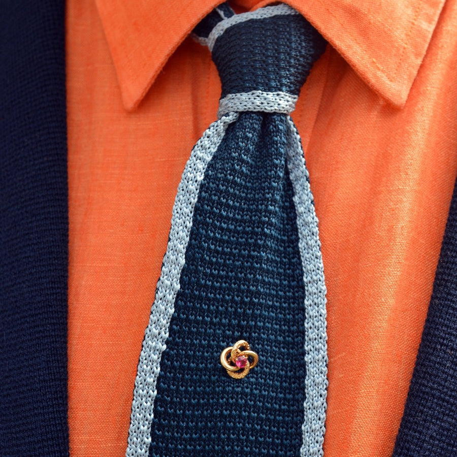 Victorian 15ct Gold Ruby Twist Knot Tie Pin | Parkin and Gerrish | Antique & Vintage Jewellery