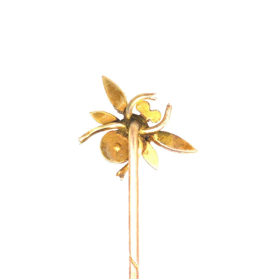 Victorian 15ct Gold Turquoise & Seed Pearl Insect Tie Pin | Parkin and Gerrish | Antique & Vintage Jewellery