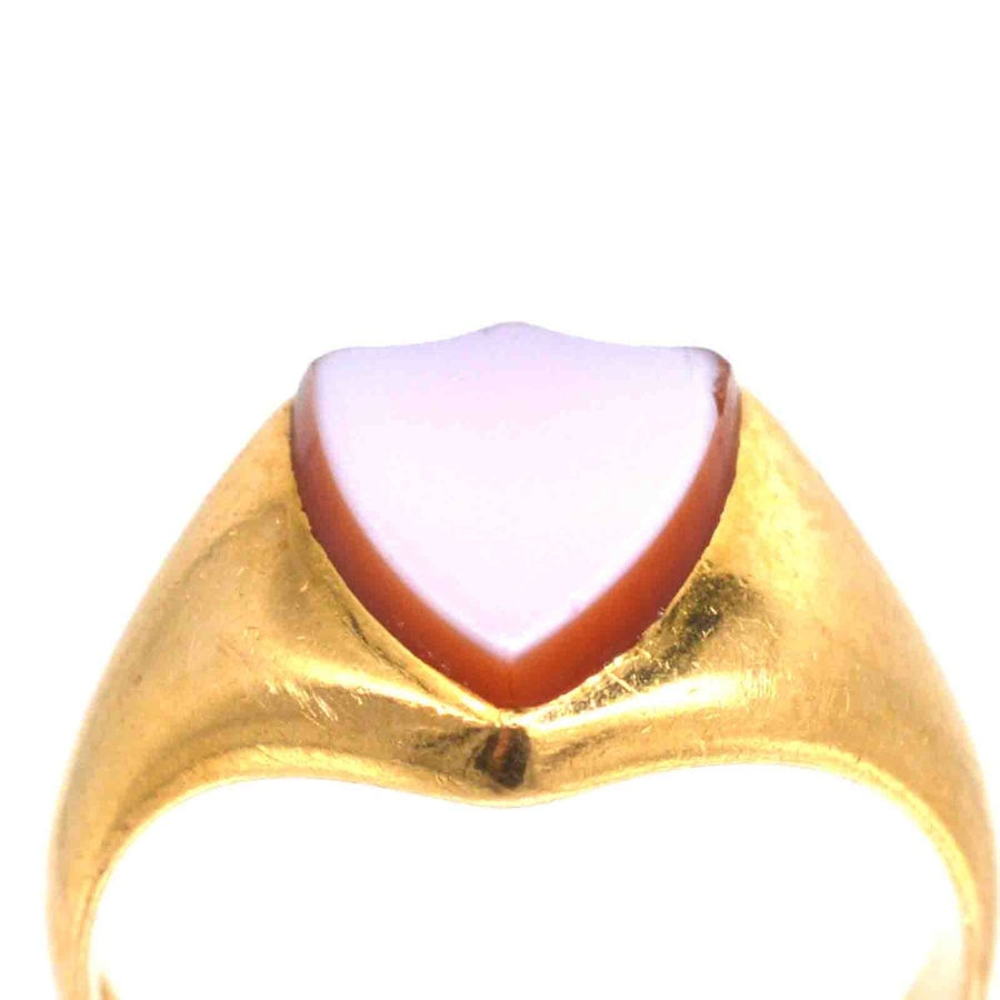 Victorian 18ct Gold and Carnelian Shield Signet Ring | Parkin and Gerrish | Antique & Vintage Jewellery