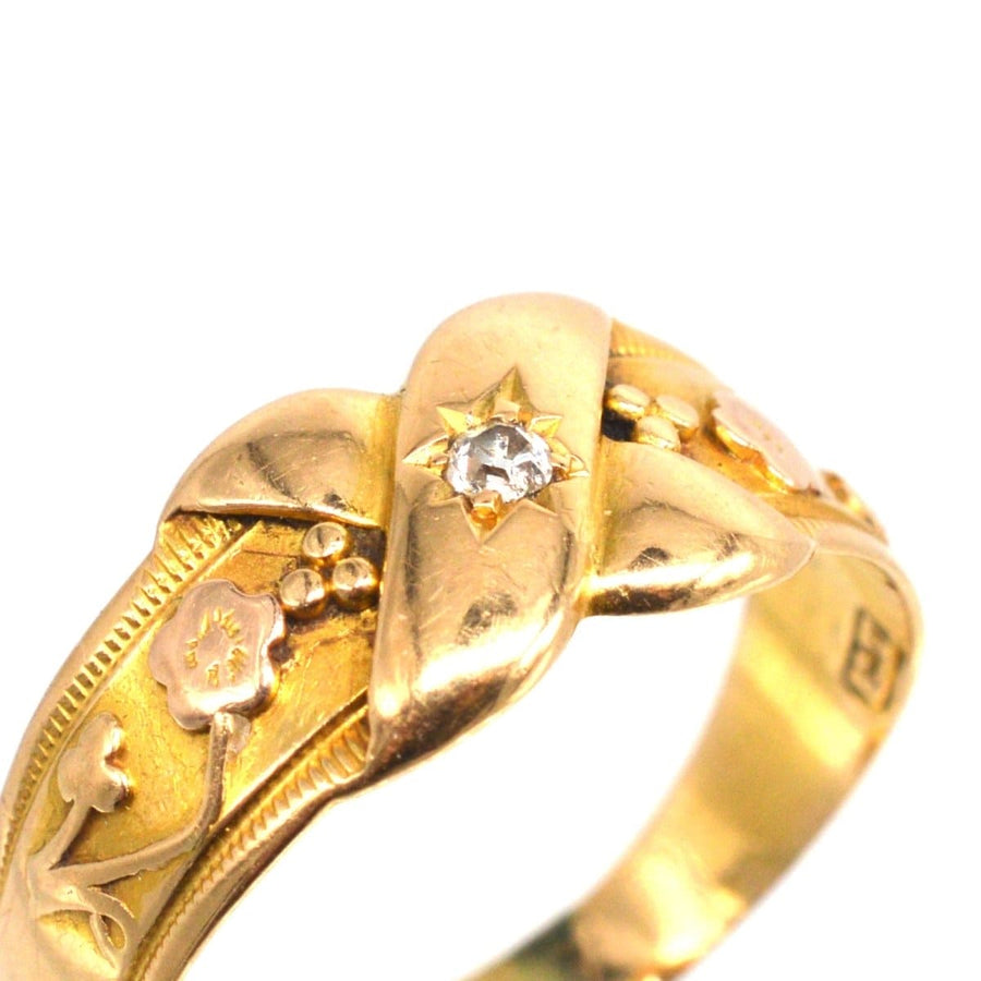 Victorian 18ct Gold and Diamond Kiss Ring | Parkin and Gerrish | Antique & Vintage Jewellery