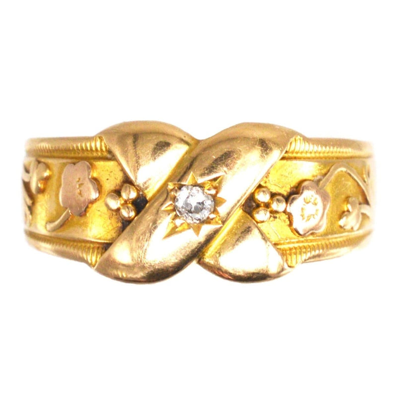 Victorian 18ct Gold and Diamond Kiss Ring