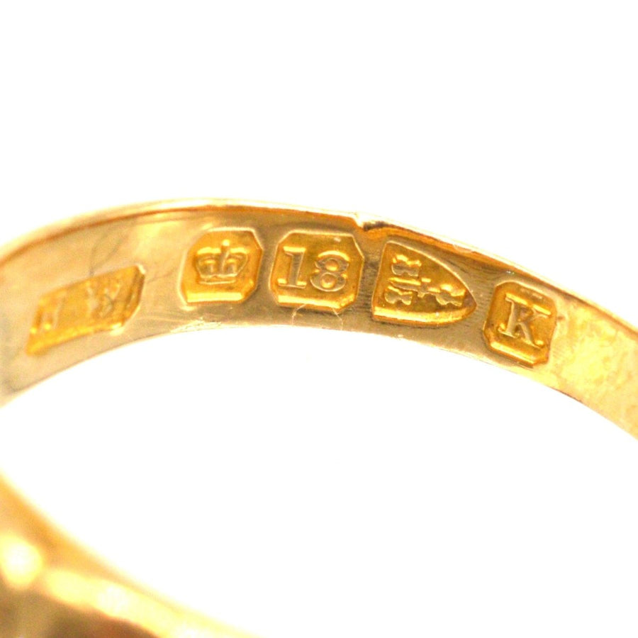 Victorian 18ct Gold Band Keeper Ring with a Heart and a Diamond | Parkin and Gerrish | Antique & Vintage Jewellery