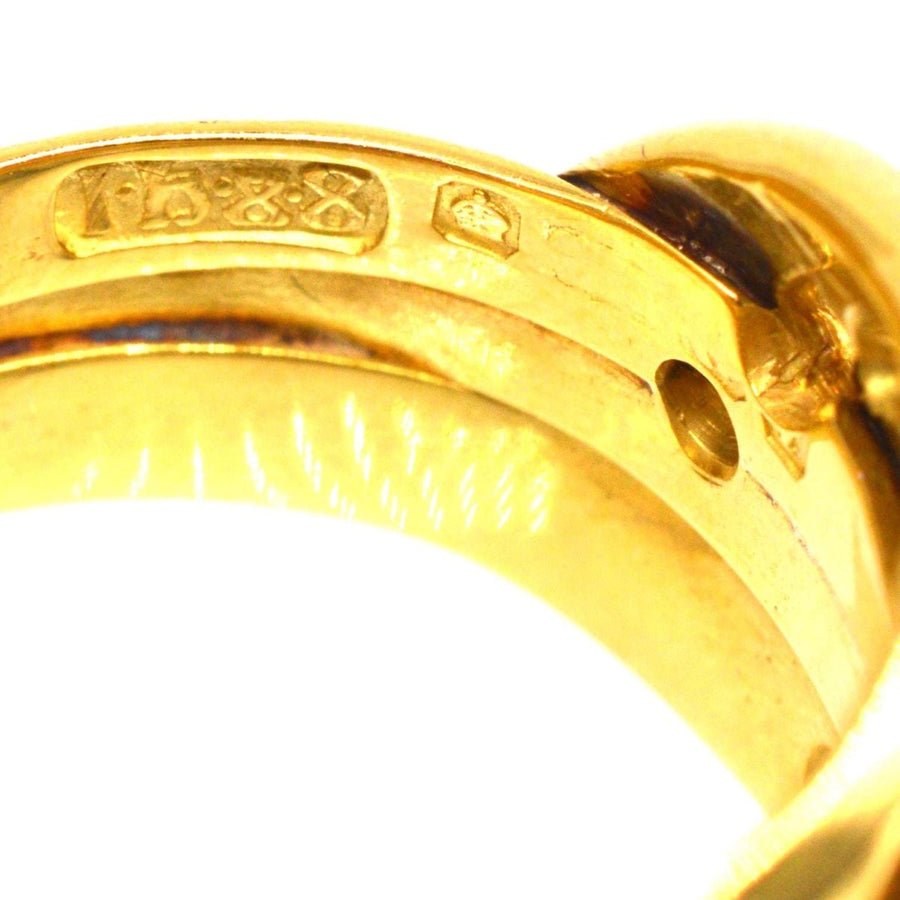 Victorian 18ct Gold Double Snake Ring Set with Diamonds and Ruby Eyes | Parkin and Gerrish | Antique & Vintage Jewellery