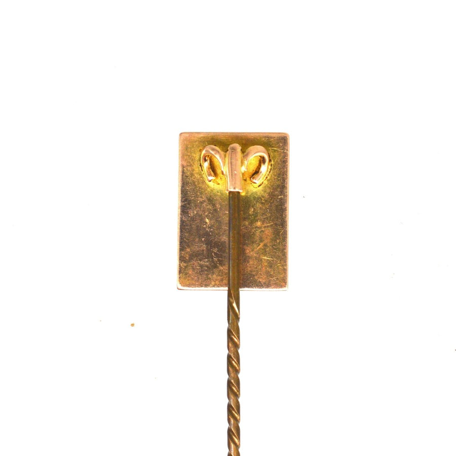Victorian 18ct Gold & Enamel 'Queen of Spades' Playing Card Novelty Tie Pin | Parkin and Gerrish | Antique & Vintage Jewellery