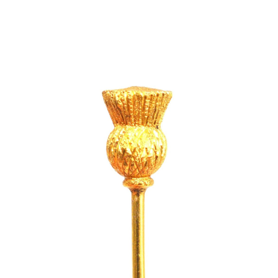 Victorian 18ct Gold Scottish Thistle Tie Pin | Parkin and Gerrish | Antique & Vintage Jewellery