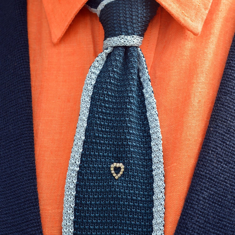 Victorian 9ct Gold and Silver Paste Heart Tie Pin | Parkin and Gerrish | Antique & Vintage Jewellery